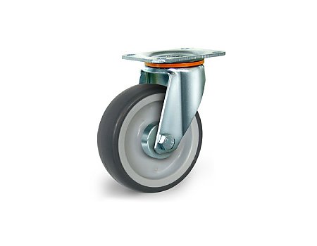 Zestaw kołowy skrętny, Ø 100 mm, środek: PP szary, PU (48159)