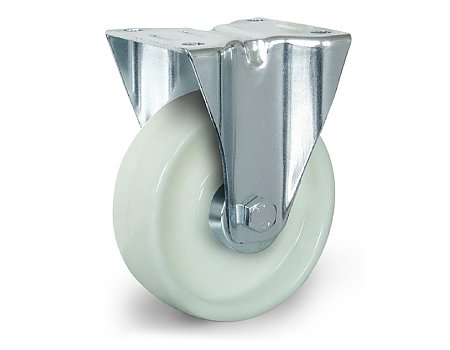 Zestaw kołowy stały, Ø 100 mm, środek: PA biały, powłoka: PA biały, łożysko wałeczkowe (48150)