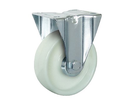 Zestaw kołowy stały, Ø 125 mm, środek: PA biała, powłoka: PA biały, łożysko wałeczkowe (48152)