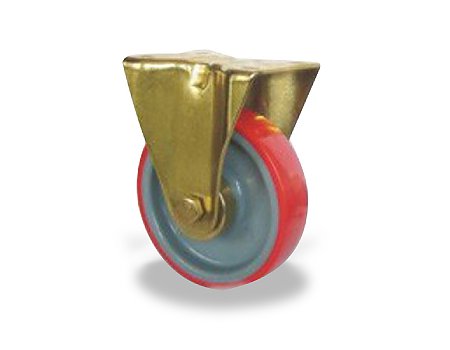 Zestaw kołowy stały, Ø 125 mm, środek: PA szary, powłoka: PU czerwona, łożysko wałeczkowe (48160)