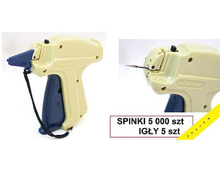 Zestaw metkownica igłowa, 5 igieł, spinki 5 tys,. szt.