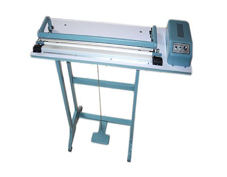Zgrzewarka nożna aluminiowa do folii półrękaw z nożem , zgrzew 400 x 2 mm, model SH 400